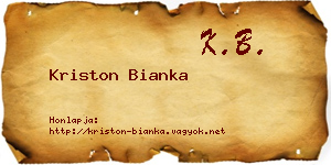 Kriston Bianka névjegykártya