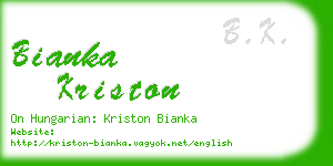 bianka kriston business card